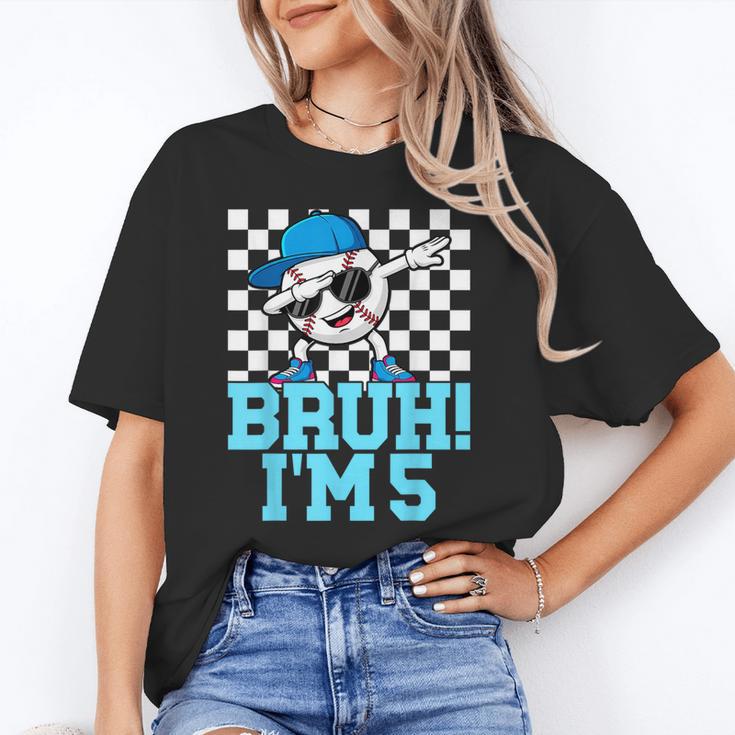 5th Birthday Dabbing Baseball Boys Bruh I'm 5 Year Old Unisex T-Shirt