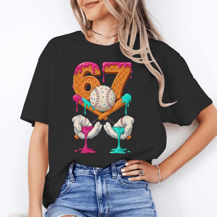6 7 Ice Cream Drip Baseball Number 67 Player Boy Girl Kids Unisex T-Shirt 6 7 Ice Cream Drip Baseball Number 67 Player Boy Girl Kids Unisex T-Shirt