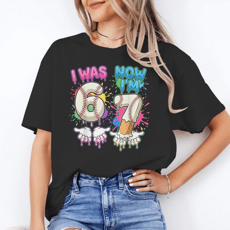 I Was 6 Now I'm 7 Baseball Drip 67 Birthday Boy 7th Birthday Unisex T-Shirt