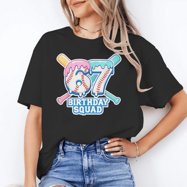 67th Birthday Squad Baseball Ice Cream Drip Birthday Squad Unisex T-Shirt