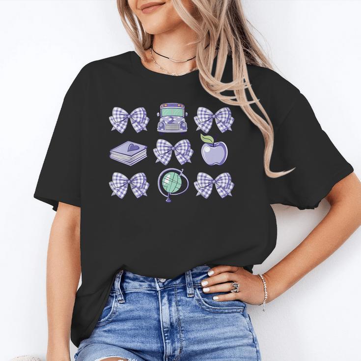 Back To School Coquette Bow Gingham First Day Of School Bows Unisex T-Shirt Back To School Coquette Bow Gingham First Day Of School Bows Unisex T-Shirt