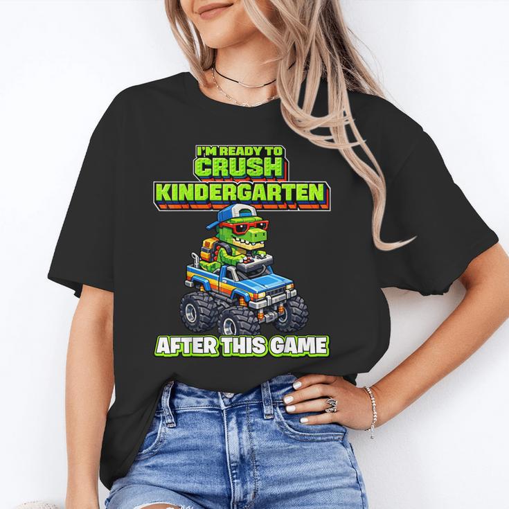 Back To School Kindergarten Retro Monster Truck Dinosaur Boy Unisex T-Shirt