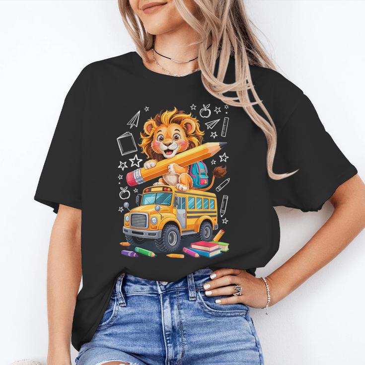 Back To School Lion School Bus 100 Days Of School Unisex T-Shirt