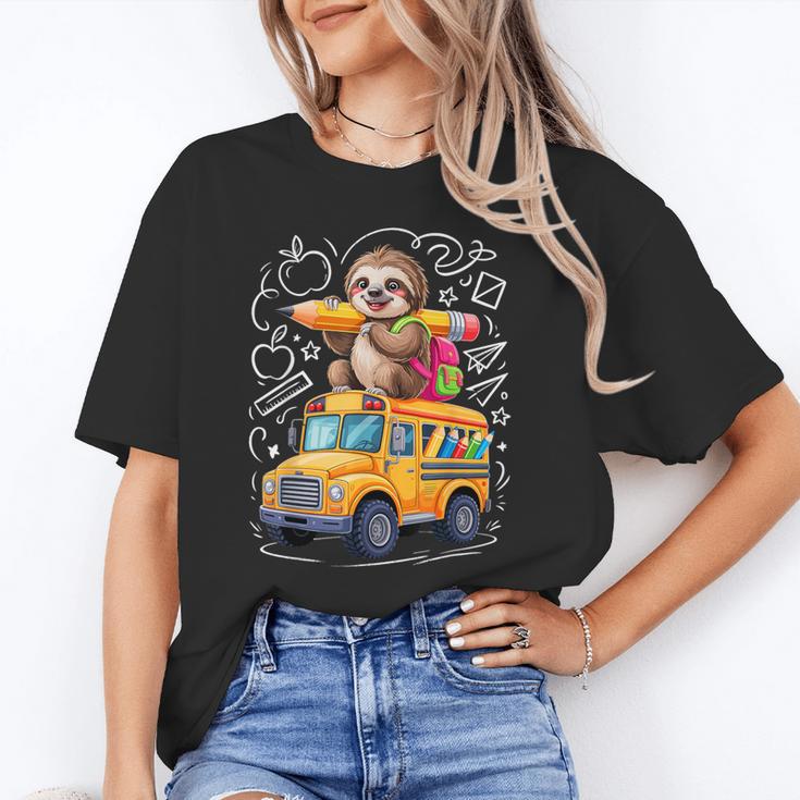 Back To School Sloth School Bus 100 Days Of School Unisex T-Shirt