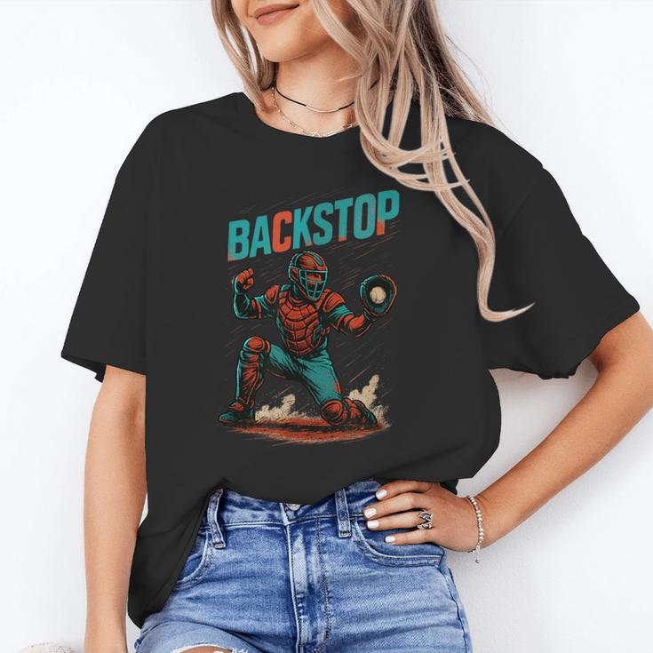 Backstop Catcher Baseball Graphic Unisex T-Shirt Backstop Catcher Baseball Graphic Unisex T-Shirt
