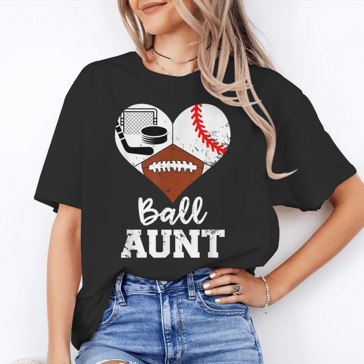 Ball Aunt Heart Football Baseball Hockey Game Day Unisex T-Shirt