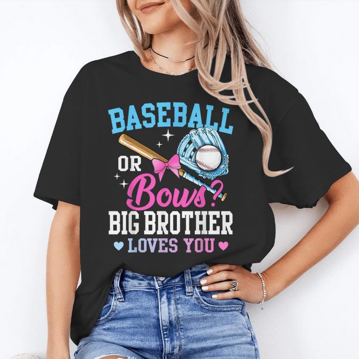 Baseball Or Bows Big Brother Loves You Gender Pink Or Blue Unisex T-Shirt Baseball Or Bows Big Brother Loves You Gender Pink Or Blue Unisex T-Shirt