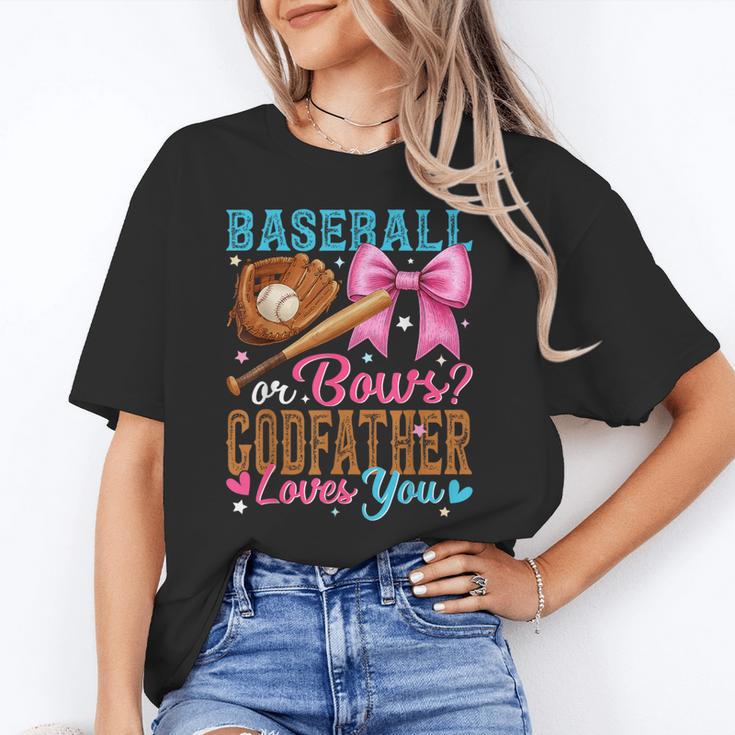 Baseball Or Bows Godfather Loves You Gender Reveal Unisex T-Shirt Baseball Or Bows Godfather Loves You Gender Reveal Unisex T-Shirt