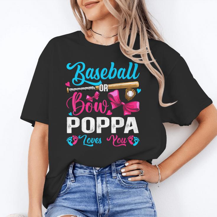 Baseball Or Bows Poppa Loves You Gender Reveal Unisex T-Shirt