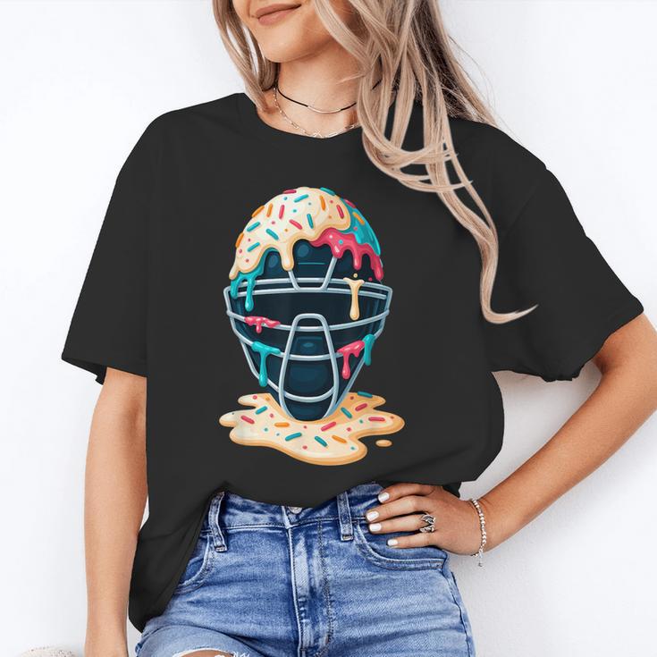 Baseball Catcher Mask Ice Cream Dripping Baseball Boy Youth Unisex T-Shirt