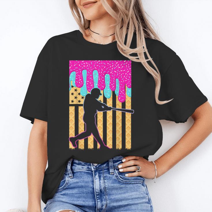 Baseball Drip Bat Boys Ice Cream American Flag 4th Of July Unisex T-Shirt Baseball Drip Bat Boys Ice Cream American Flag 4th Of July Unisex T-Shirt