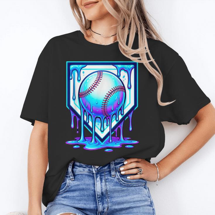 Baseball Drip Ice Cream Blue Glow Melt Ball Graphic Unisex T-Shirt Baseball Drip Ice Cream Blue Glow Melt Ball Graphic Unisex T-Shirt