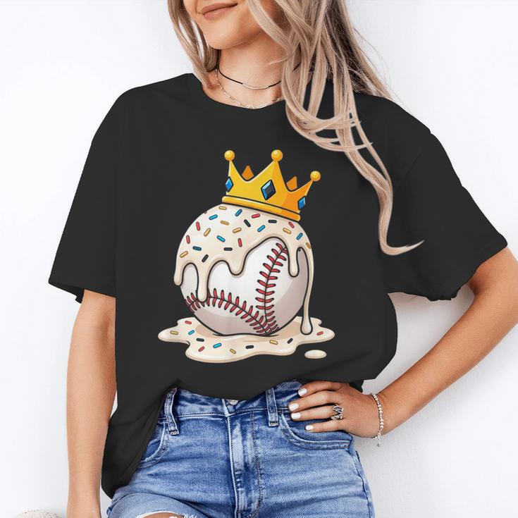 Baseball Drip Ice Cream Crown Melt Graphic Unisex T-Shirt