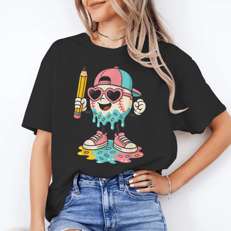 Baseball Drip Ice Cream First Day Back To School Cute Girls Unisex T-Shirt Baseball Drip Ice Cream First Day Back To School Cute Girls Unisex T-Shirt