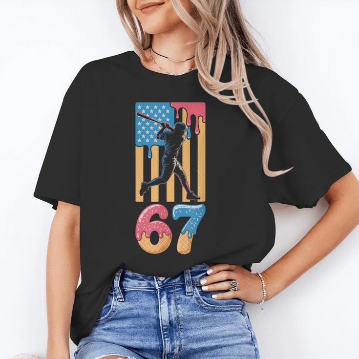 Baseball Drip USA Flag 67 Player 67th Birthday Ice Cream 67 Unisex T-Shirt Baseball Drip USA Flag 67 Player 67th Birthday Ice Cream 67 Unisex T-Shirt