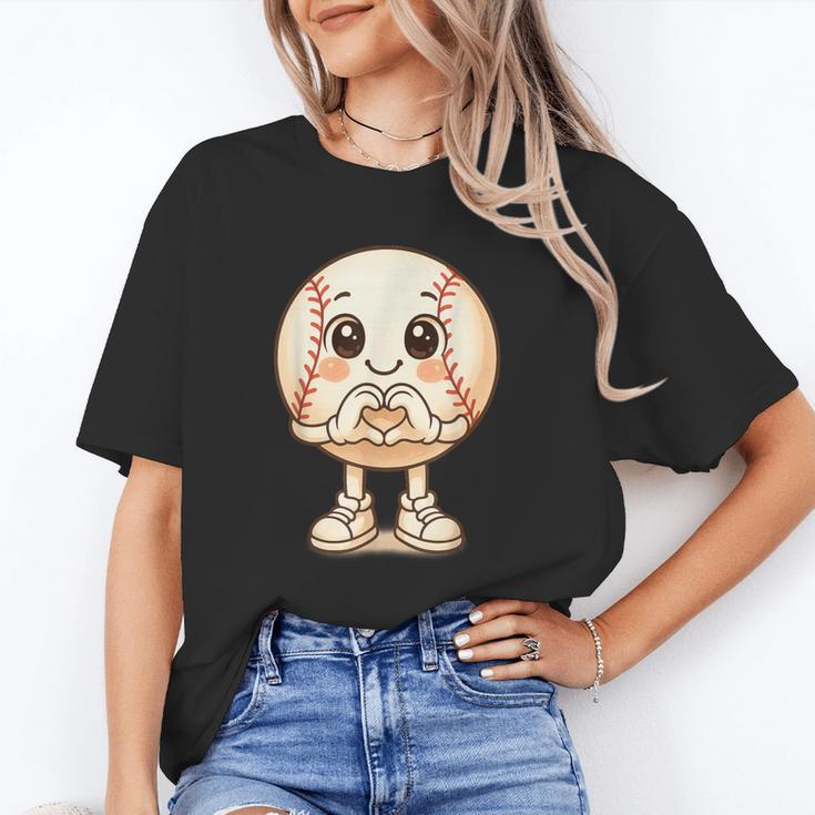 Baseball With Heart Hands Love Cute Baseball Unisex T-Shirt Baseball With Heart Hands Love Cute Baseball Unisex T-Shirt