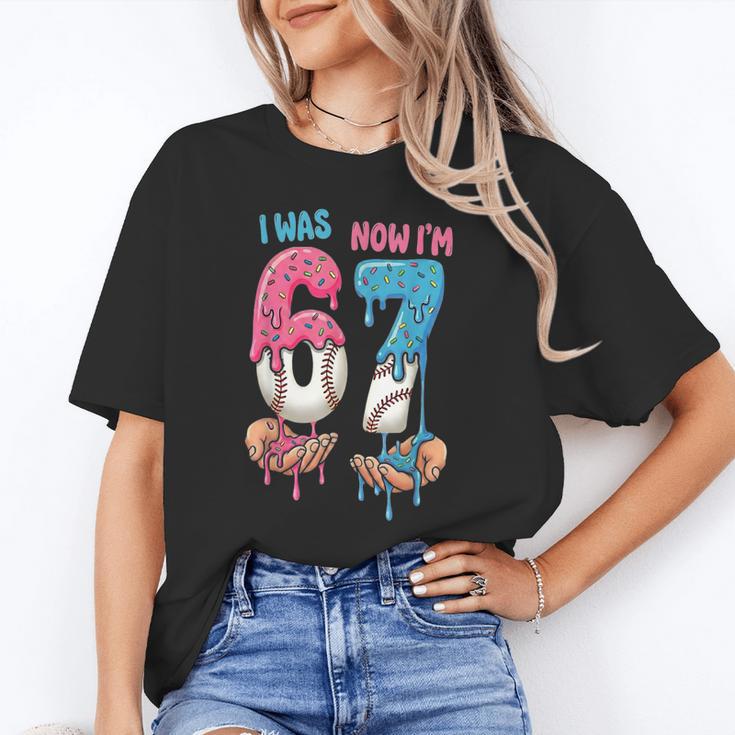 Baseball Ice Cream I Was 6 Now I'm 7 67 Birthday Boy Unisex T-Shirt Baseball Ice Cream I Was 6 Now I'm 7 67 Birthday Boy Unisex T-Shirt