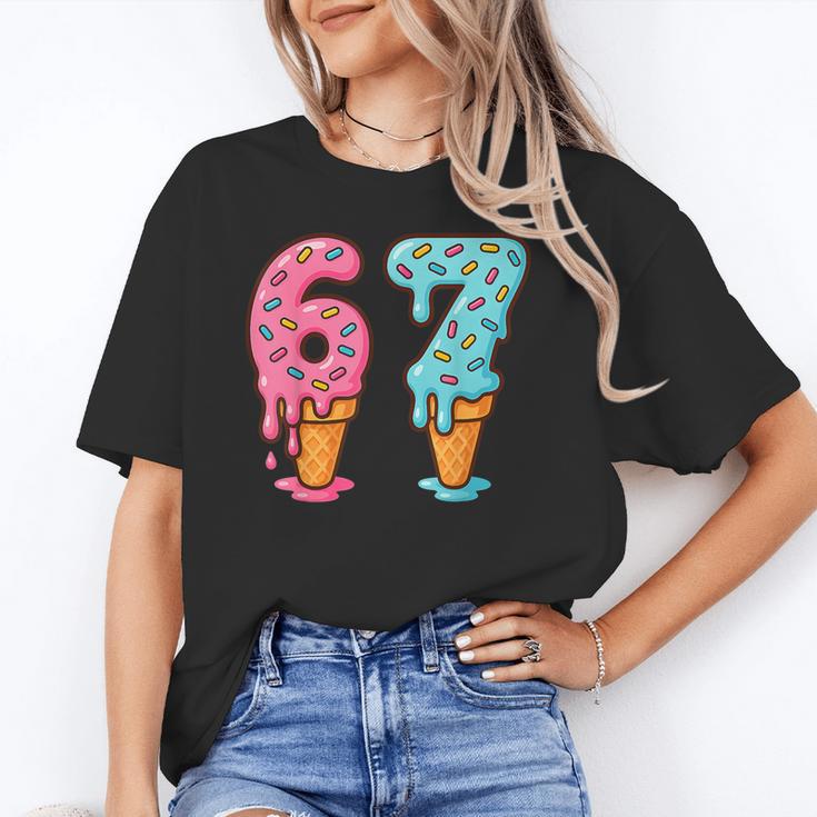 Baseball Ice Cream Drip 6 7 Kids 67 Birthday Unisex T-Shirt