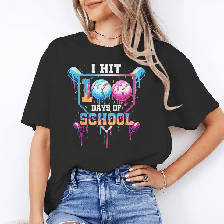 Baseball Ice Cream Drip I Hit 100 Days Of School Boys Kids Unisex T-Shirt Baseball Ice Cream Drip I Hit 100 Days Of School Boys Kids Unisex T-Shirt