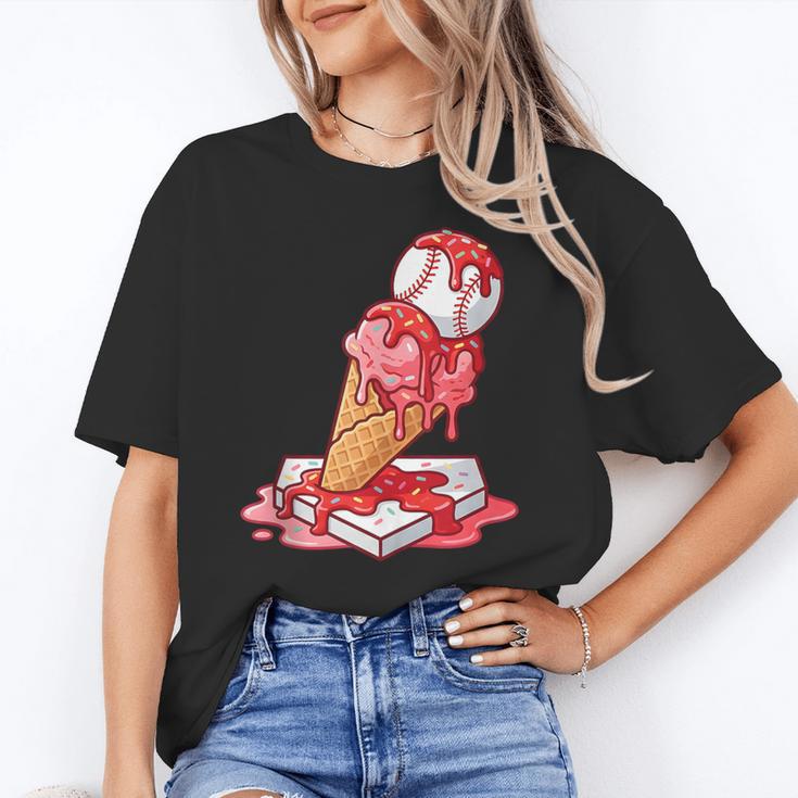 Baseball Ice Cream Drip Youth Strawberry Baseball Red Unisex T-Shirt Baseball Ice Cream Drip Youth Strawberry Baseball Red Unisex T-Shirt