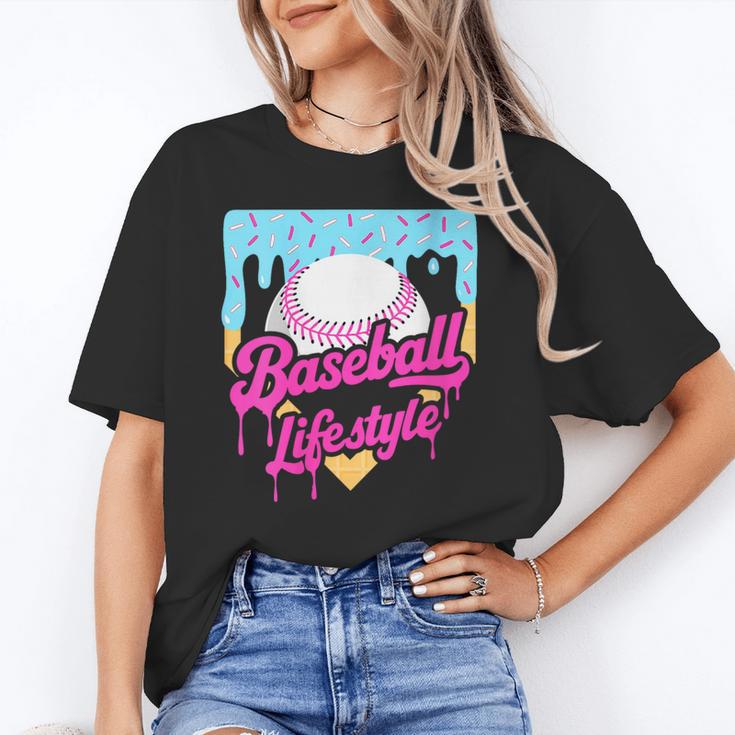 Baseball Life Lifestyle Home Plate Ice Cream Drip Men Boys Unisex T-Shirt