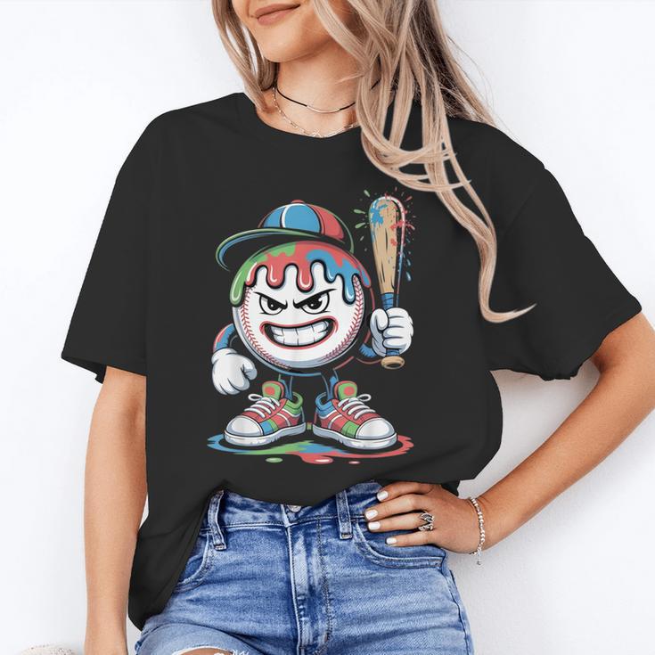 Baseball Mascot Attitude Graffiti Splash Bat Cap Unisex T-Shirt Baseball Mascot Attitude Graffiti Splash Bat Cap Unisex T-Shirt