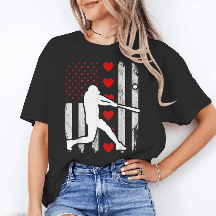 Baseball Silhouette Heart USA Flag Hearts American Boys Kids Unisex T-Shirt Baseball Silhouette Heart USA Flag Hearts American Boys Kids Unisex T-Shirt