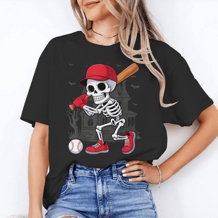 Baseball Skeleton Halloween Playing Unisex T-Shirt