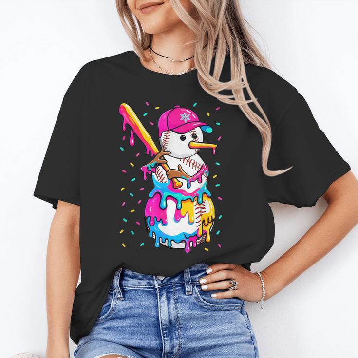 Baseball Snowman Drip Christmas Baseball Boys Men Kids Unisex T-Shirt