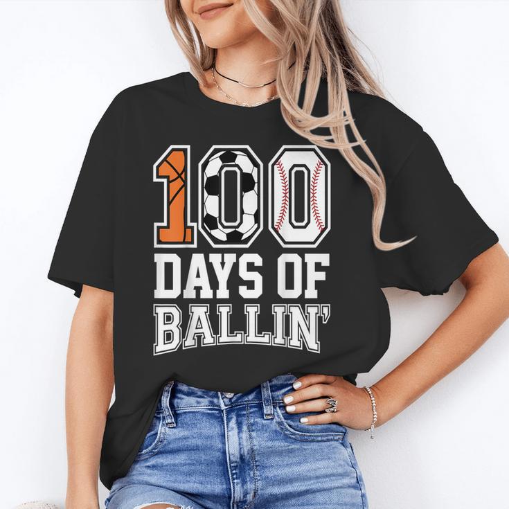 Baseball Soccer Basketball 100 Days Of School Unisex T-Shirt Baseball Soccer Basketball 100 Days Of School Unisex T-Shirt