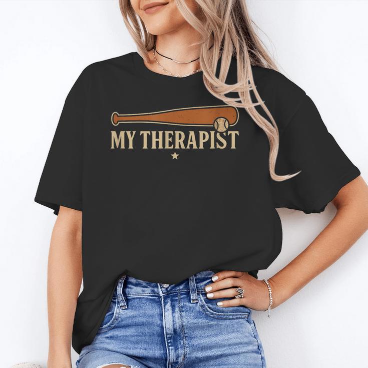 Baseball Tee My Therapist Bat Men Women Kids Unisex T-Shirt