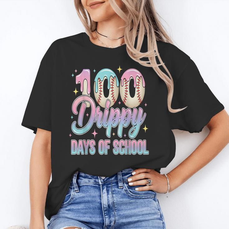 Boys Kids 100 Drippy Days Of School Baseball Drip Ice Cream Unisex T-Shirt