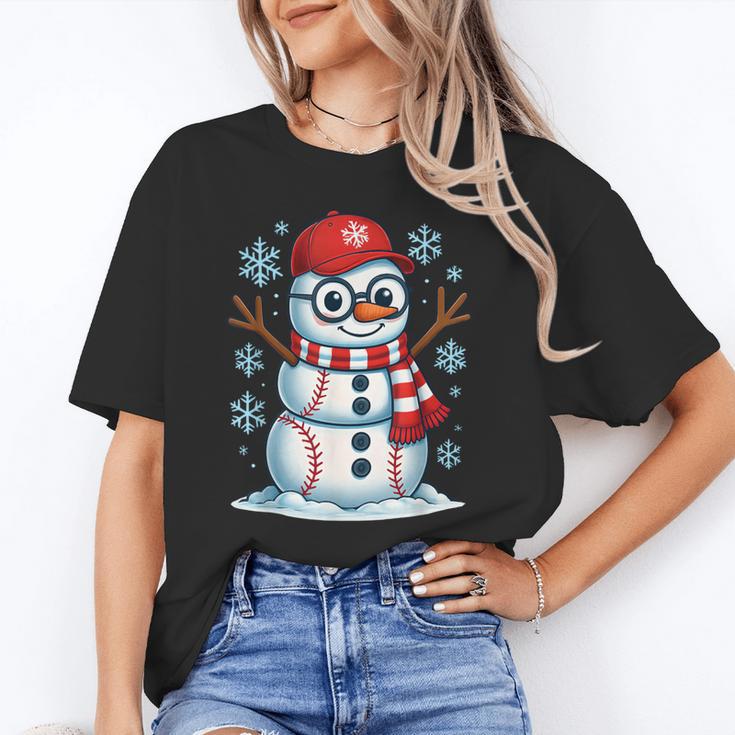 Christmas Baseball Snowman Xmas Pajamas Women Men Boys Unisex T-Shirt Christmas Baseball Snowman Xmas Pajamas Women Men Boys Unisex T-Shirt