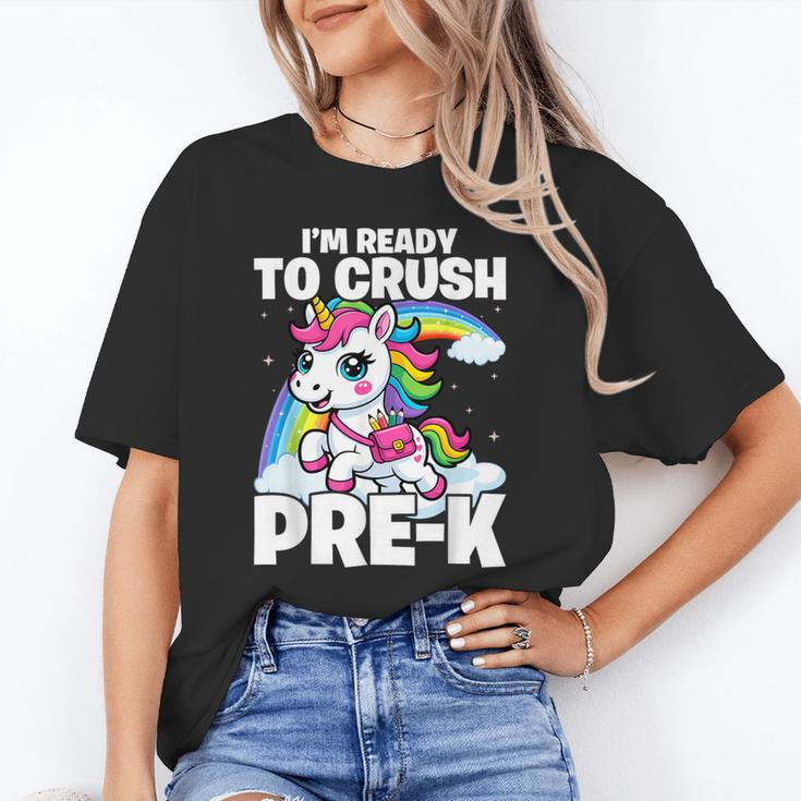 Crush Pre-K Girls Back To School Unicorn First Day Preschool Unisex T-Shirt