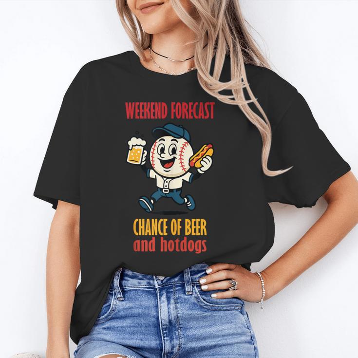 Cute Baseball Fan Weekend Forecast Change Of Beer And Hotdog Unisex T-Shirt