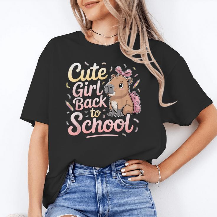 Cute Girl Back To School Capybara First Day Of School Kids Unisex T-Shirt Cute Girl Back To School Capybara First Day Of School Kids Unisex T-Shirt