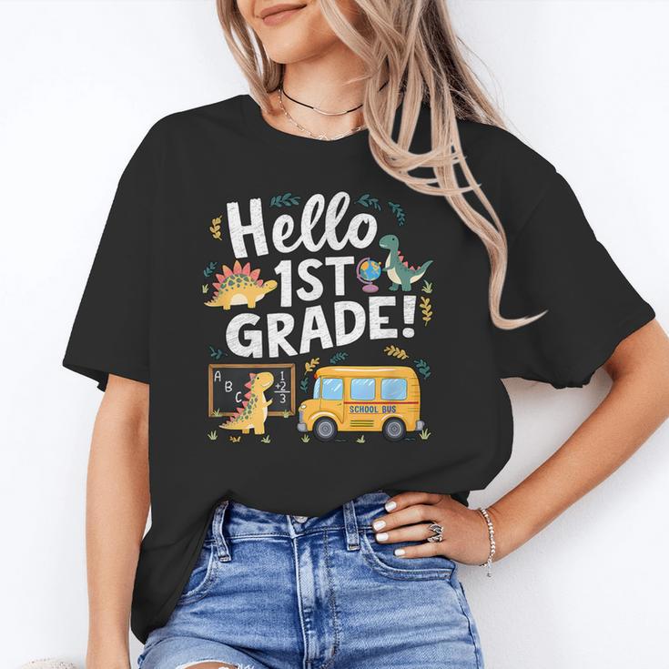 Cute Hello 1st Grade Dinosaur School Back To School Dino Bus Unisex T-Shirt Cute Hello 1st Grade Dinosaur School Back To School Dino Bus Unisex T-Shirt