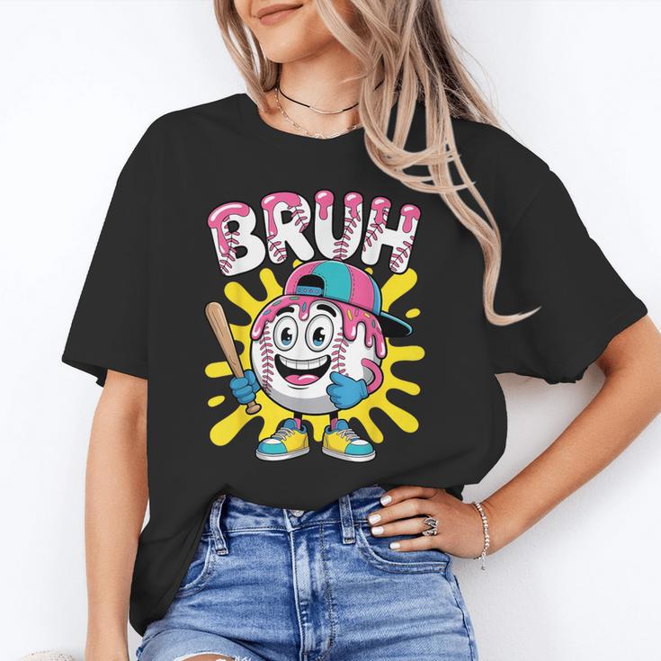 Drip Baseball Boy Youth Kid Ice Cream Dripping Baseball Bruh Unisex T-Shirt