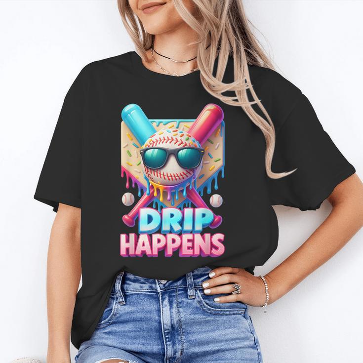 Drip Happens Baseball Ice Cream Bat And Ball With Sunglasses Unisex T-Shirt