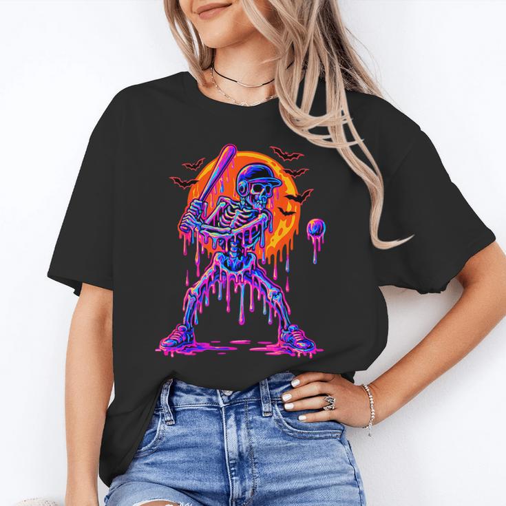 Drip Skeleton Batting Baseball Halloween Unisex T-Shirt