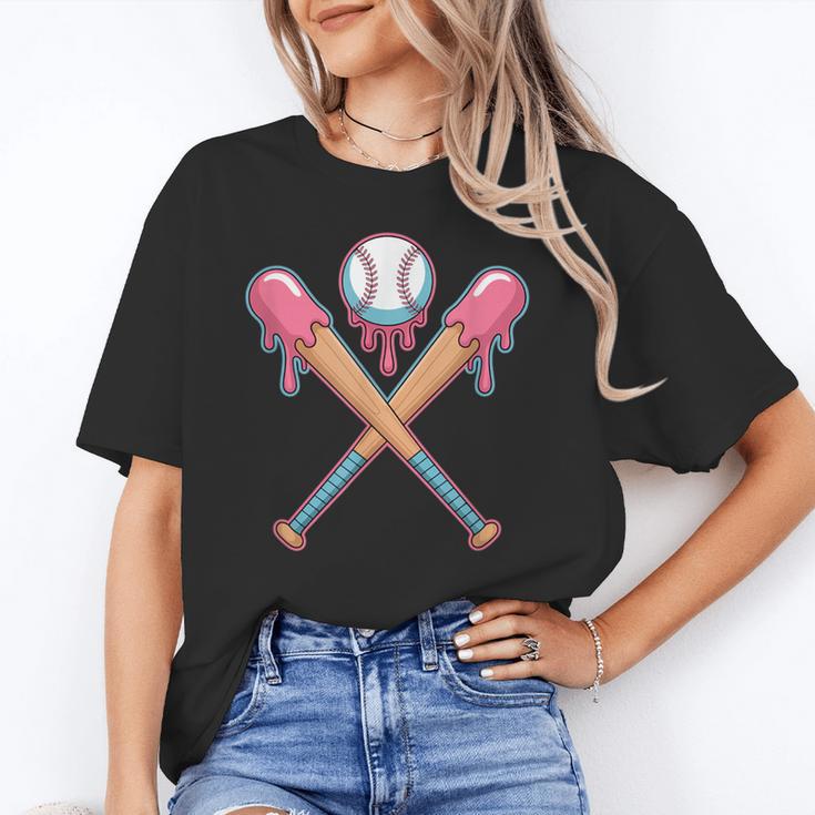 Dripping Pink Baseball Crossed Bats Summer Unisex T-Shirt Dripping Pink Baseball Crossed Bats Summer Unisex T-Shirt