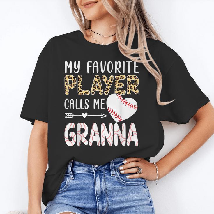 My Favorite Player Calls Me Granna Baseball Leopard Unisex T-Shirt