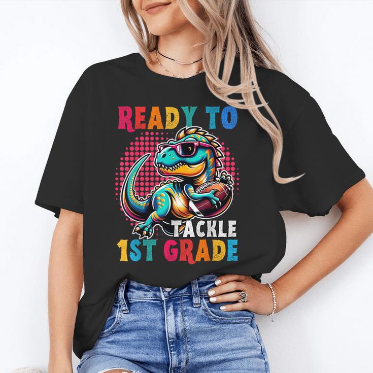 First Day Back To School 1st Grade Boys Football Dinosaur Unisex T-Shirt