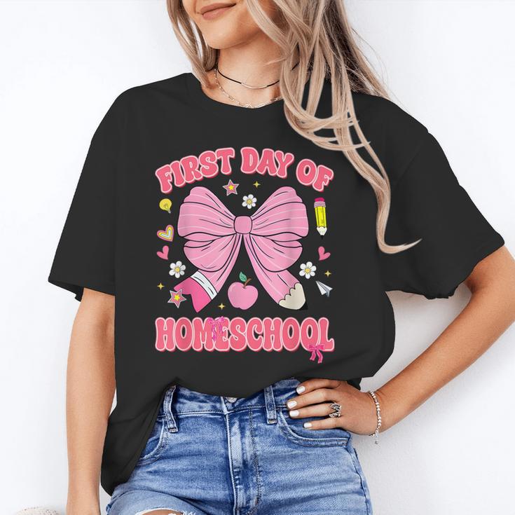 First Day Of Homeschool Coquette Back To School Girls Unisex T-Shirt First Day Of Homeschool Coquette Back To School Girls Unisex T-Shirt