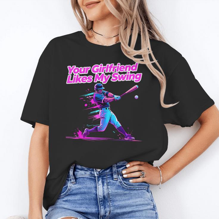 Your Girlfriend Likes My Swing Baseball Quote Boys Men Unisex T-Shirt