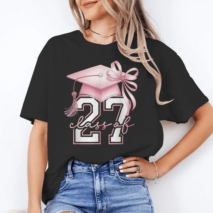Girls Class Of 2027 Back To School Senior 2027 Coquette Bow Unisex T-Shirt Girls Class Of 2027 Back To School Senior 2027 Coquette Bow Unisex T-Shirt