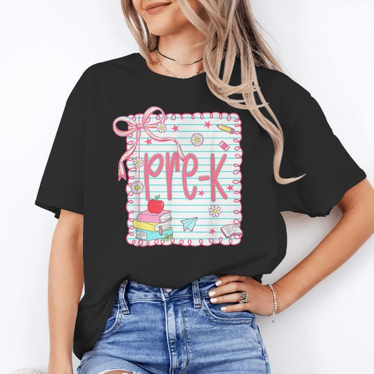 Girls Pre-K Coquette Bow Pink Preppy Back To School Unisex T-Shirt Girls Pre-K Coquette Bow Pink Preppy Back To School Unisex T-Shirt