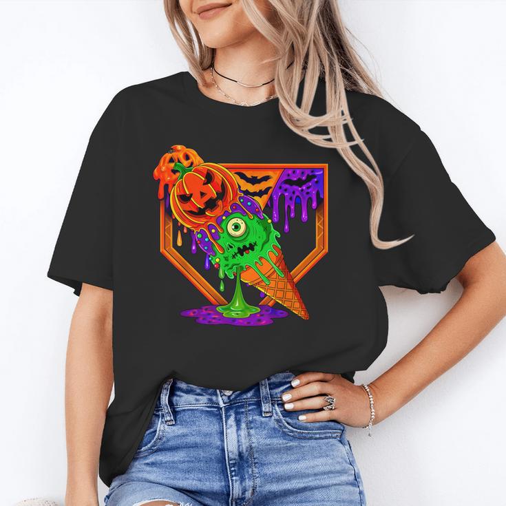 Halloween Baseball Ice Cream Drip Boys Girls Youth Unisex T-Shirt