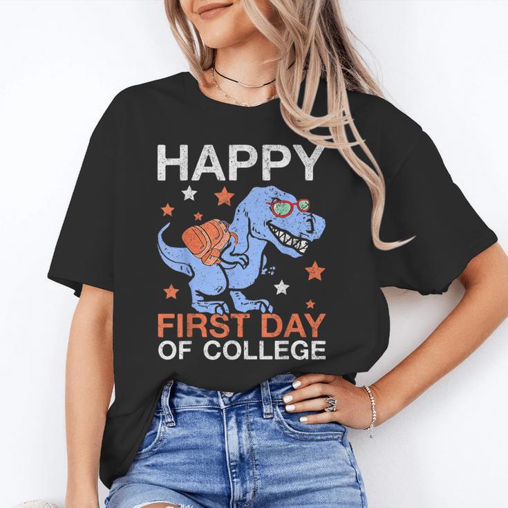 Happy First Day Of CollegeRex Dinosaur Back To School Unisex T-Shirt Happy First Day Of CollegeRex Dinosaur Back To School Unisex T-Shirt