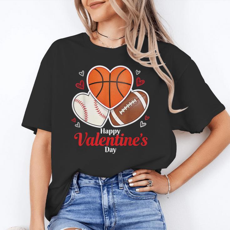 Happy Valentine’s Basketball Football Valentine Baseball Unisex T-Shirt Happy Valentine’s Basketball Football Valentine Baseball Unisex T-Shirt